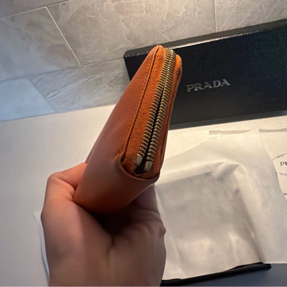 Prada Orange Leather Wallet - Picture 4 of 11